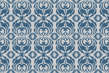 Fototapeta premium Seamless floral damask pattern Vintage background.Ethnic oriental pattern traditional.Motifs Ikat embroidery wallpaper.Textile rapport. abstract design for texture, fabric, clothing, wrapping