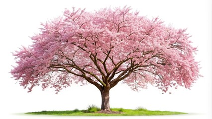 Cherry blossom tree in bloom with tilted angle perspective