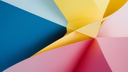 Simplicity Geometric Design Set Clean Lines and Colorful Forms In Blue Yellow Pink, Gradient