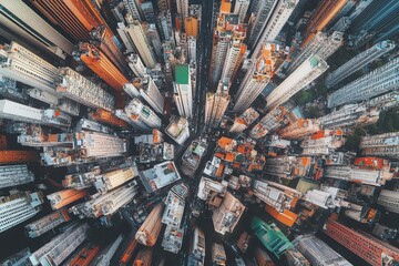 Birds-eye view collage, urban exploration, world news stories interwoven, vibrant cityscape, surreal perspectives, dynamic imagery