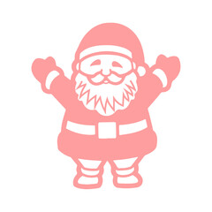 Santa christmas clip art design on plain white transparent isolated background for card, shirt, hoodie, sweatshirt, apparel, card, tag, mug, icon, poster or badge