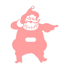 Santa christmas clip art design on plain white transparent isolated background for card, shirt, hoodie, sweatshirt, apparel, card, tag, mug, icon, poster or badge