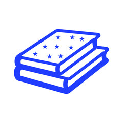 Book clip art design on plain white transparent isolated background for card, shirt, hoodie, sweatshirt, apparel, tag, mug, icon, poster or badge