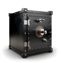 Fototapeta premium Security metal safe on white background