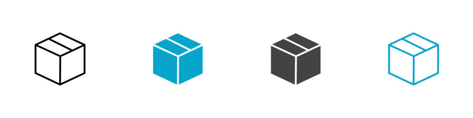 box icon Symbol in outline style