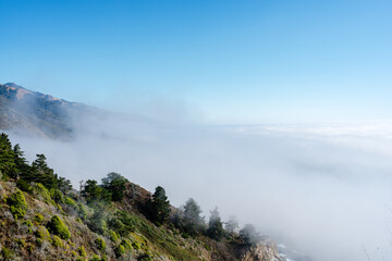mountains with clouds