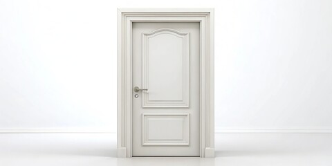 Classic white door isolated on white background