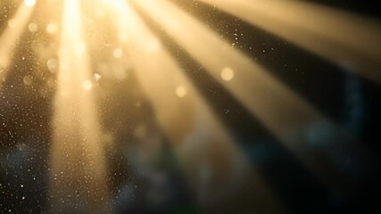 Golden light streams through a window, illuminating dust particles that dance in the air - Powered by Adobe