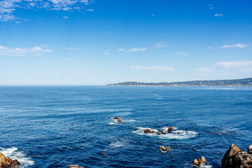 Pacific Ocean with blue sky