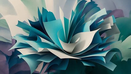 Obraz premium Abstract background with paper sheets in blue tones
