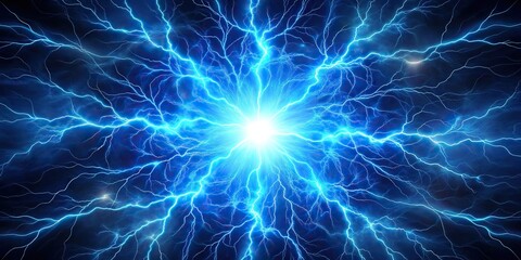 Close-up abstract blue lightning explosion background