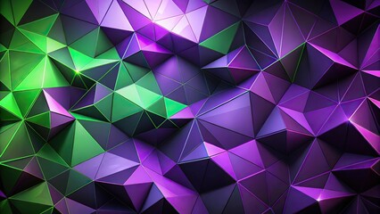 Close-up abstract geometric shapes in purple, green, and black