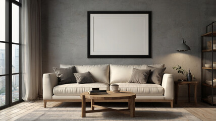 Modern living room interior 3d render. Living room interior design.