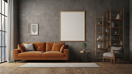 Modern living room interior 3d render. Living room interior design.