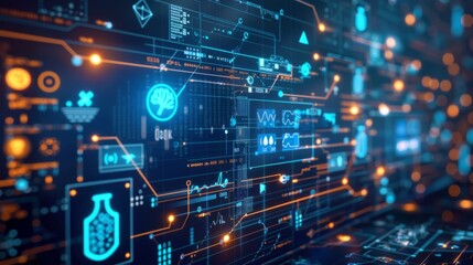 Obraz premium Futuristic Health Technology Background Design