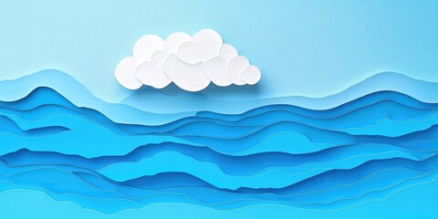 A solitary white cloud drifts across the vibrant blue sky, A single white cloud floating in a clear blue sky