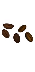 The icon is a brown coffee bean on a white background