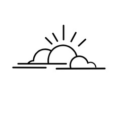 The cloud and sun image icon has a white background