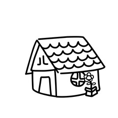 Cartoon icon of changing house