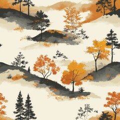 Minimalist Bold Seamless Pattern in Earthy Tones