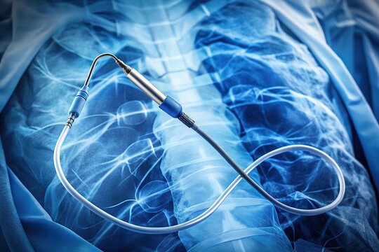 Close-up fluoroscopic x ray guided catheter ablation procedure