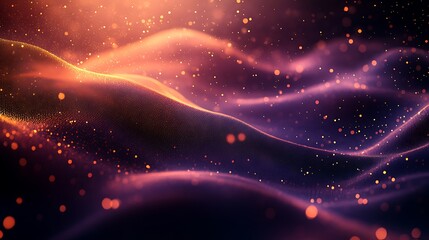 Fototapeta premium Abstract background with glowing waves and particles.