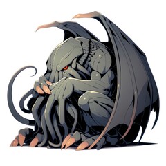 A stylized creature with tentacles and wings, embodying a mythical or horror theme.