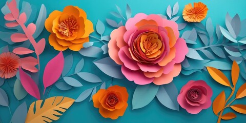 Colorful handmade paper flower creation, Vibrant handcrafted paper flower design