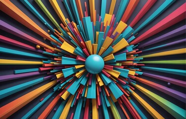 relief wallpaper, geometric and futuristic shape, multicolor