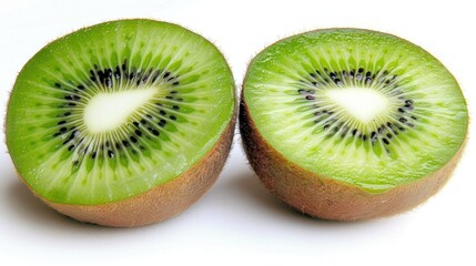Fototapeta premium Two Halves of a Freshly Cut Kiwi Fruit