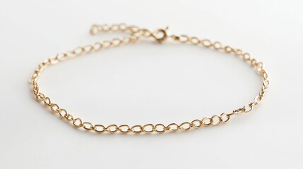 Elegant Gold Chain Bracelet on Minimalist Background