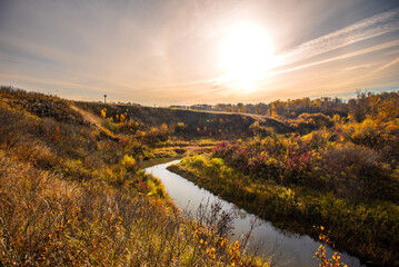 Autumn morning by the river