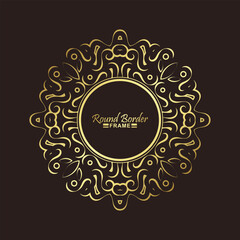 Luxury Gold round floral frame design