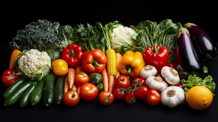 A vibrant and colorful display of various vegetables