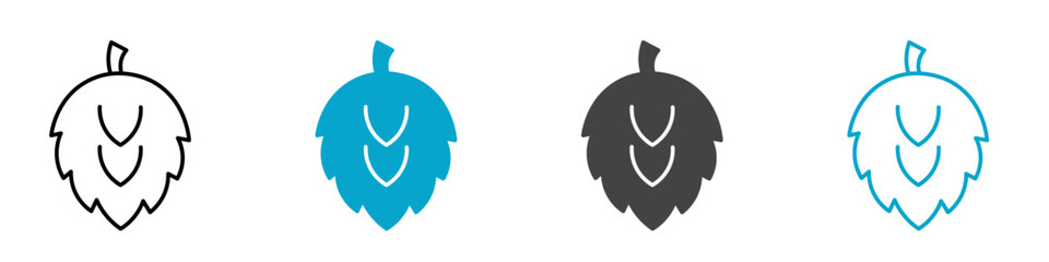 hob cone icon Sign set in black and white