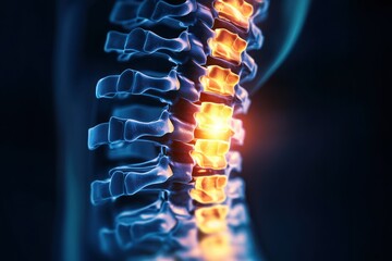 Detailed Human Spine Illustration in High Resolution