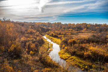 Autumn morning by the river