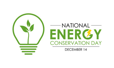 National Energy Conservation Day Vector illustration. Light bulb hands  with green leaf icon. It focuses on bringing awareness to global warming and promoting efforts to combat it. EPS 10.