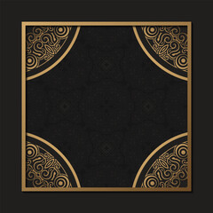 Black gold decorative frame design background