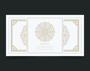 Vintage Invitation Card with Ornamental Mandala