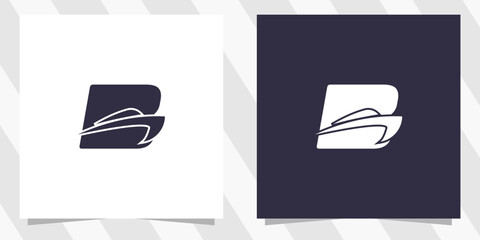 letter b with boat logo design vector © euforia