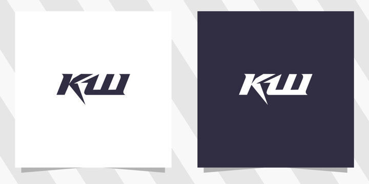 letter kw wk logo design vector