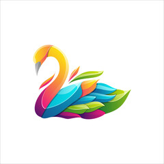 Obraz premium Colorful Swan Logo