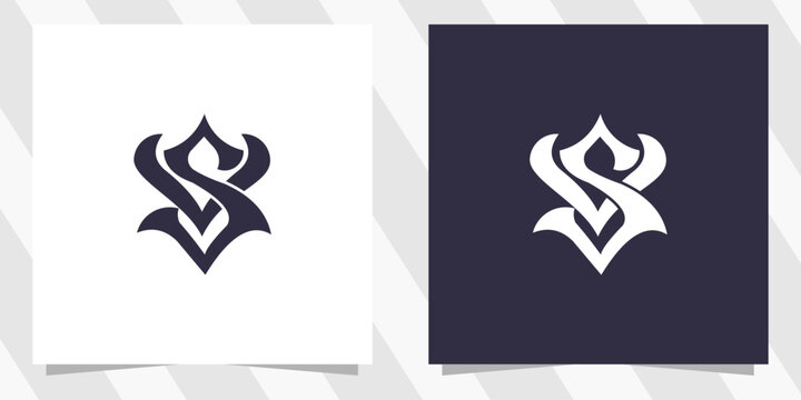 letter sv vs logo design vector