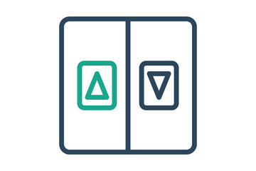 Elevator icon. line icon style. up and down arrow. icon related to reception. hotel elements vector illustration