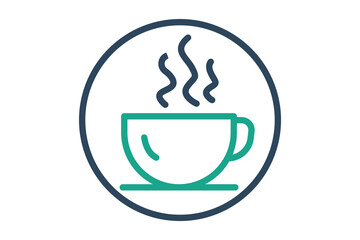 Coffee icon. line icon style. coffee cup. icon related to drink. hotel elements vector illustration