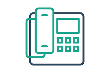 Telephone icon. line icon style. icon related to reception. hotel elements vector illustration