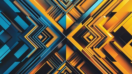 Geometric background with squares, triangles, circles. Shapes harmoniously interact, creating visually striking design for digital designs, presentations, website banners, social media posts