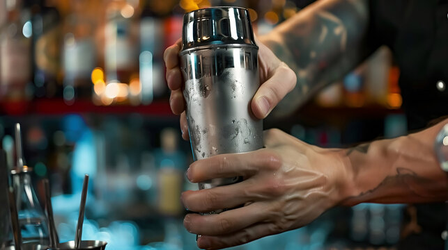Shaking a Cocktail. Drink Beverages Recipe Concept