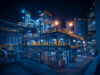 Fototapeta premium industrial factory at night